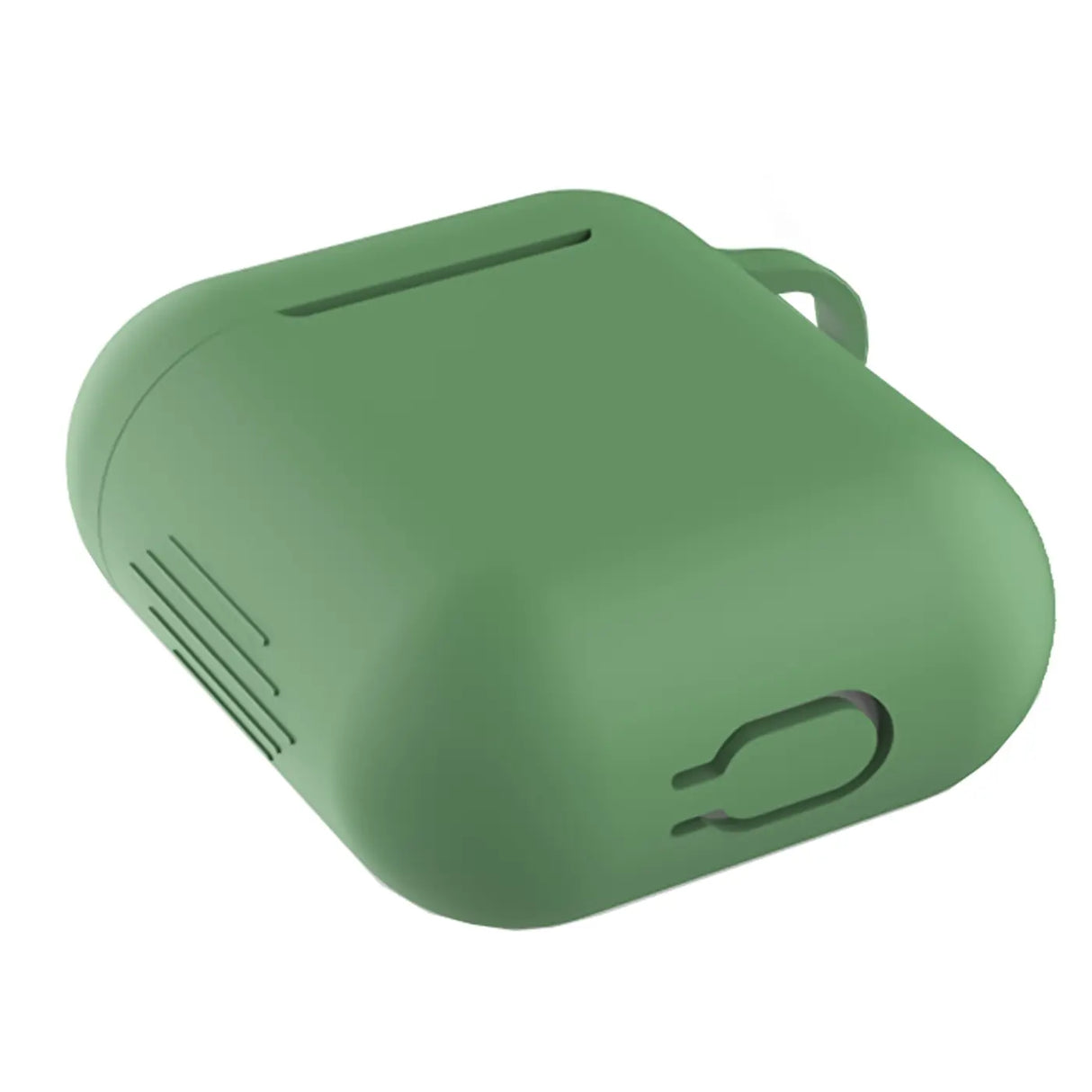 Silikon Schutzhülle für AirPods 1 / 2 mit Soft-Touch Oberfläche, Karabiner und LED-Sichtfenster - ideal für Alltag, Sport und Reisen