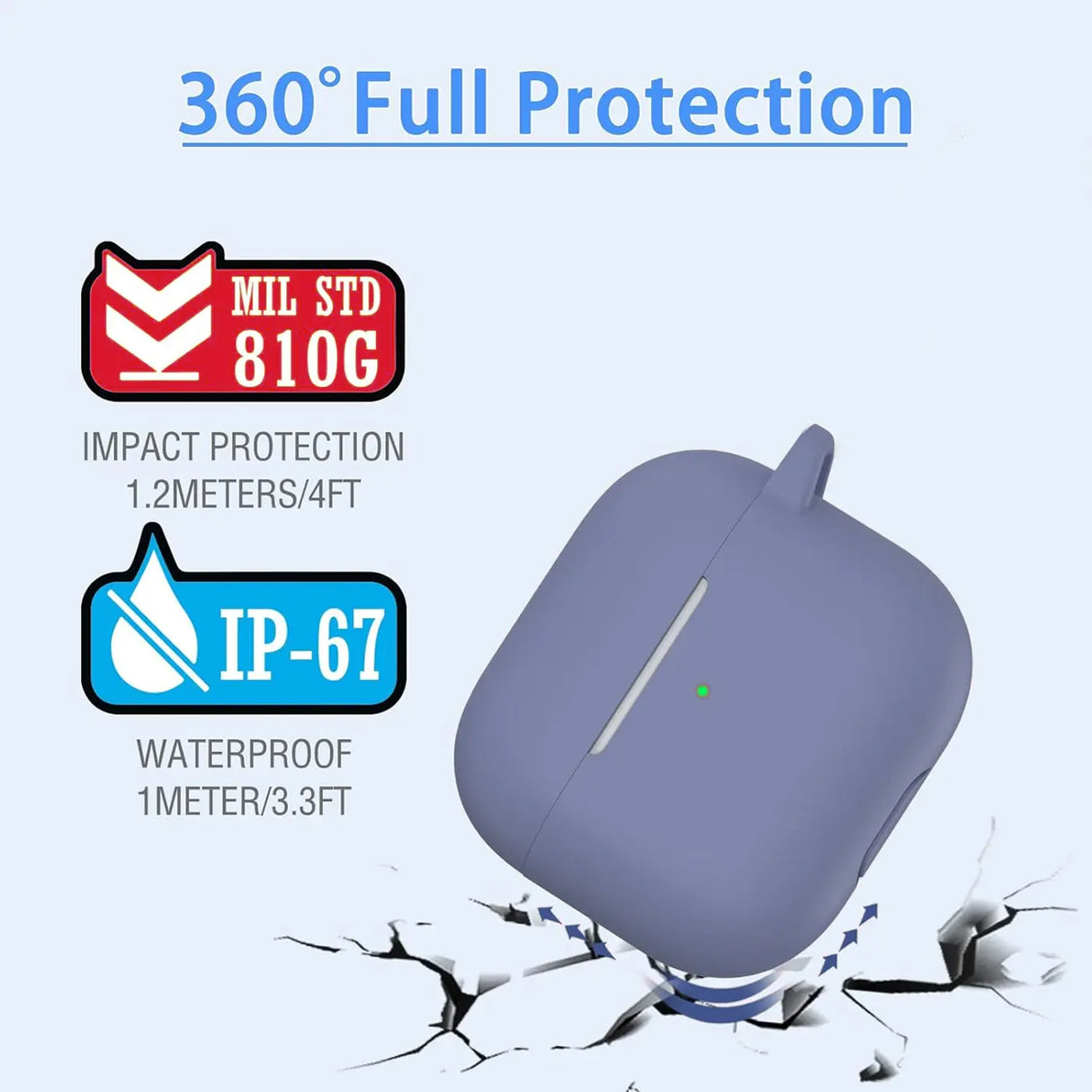 Silikon Schutzhülle für AirPods 4 mit Soft-Touch Oberfläche, Karabiner und LED-Sichtfenster - ideal für Alltag, Sport und Reisen