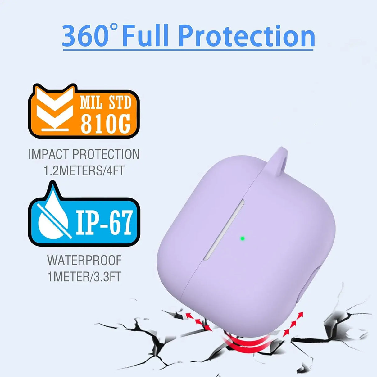 Silikon Schutzhülle für AirPods 4 mit Soft-Touch Oberfläche, Karabiner und LED-Sichtfenster - ideal für Alltag, Sport und Reisen