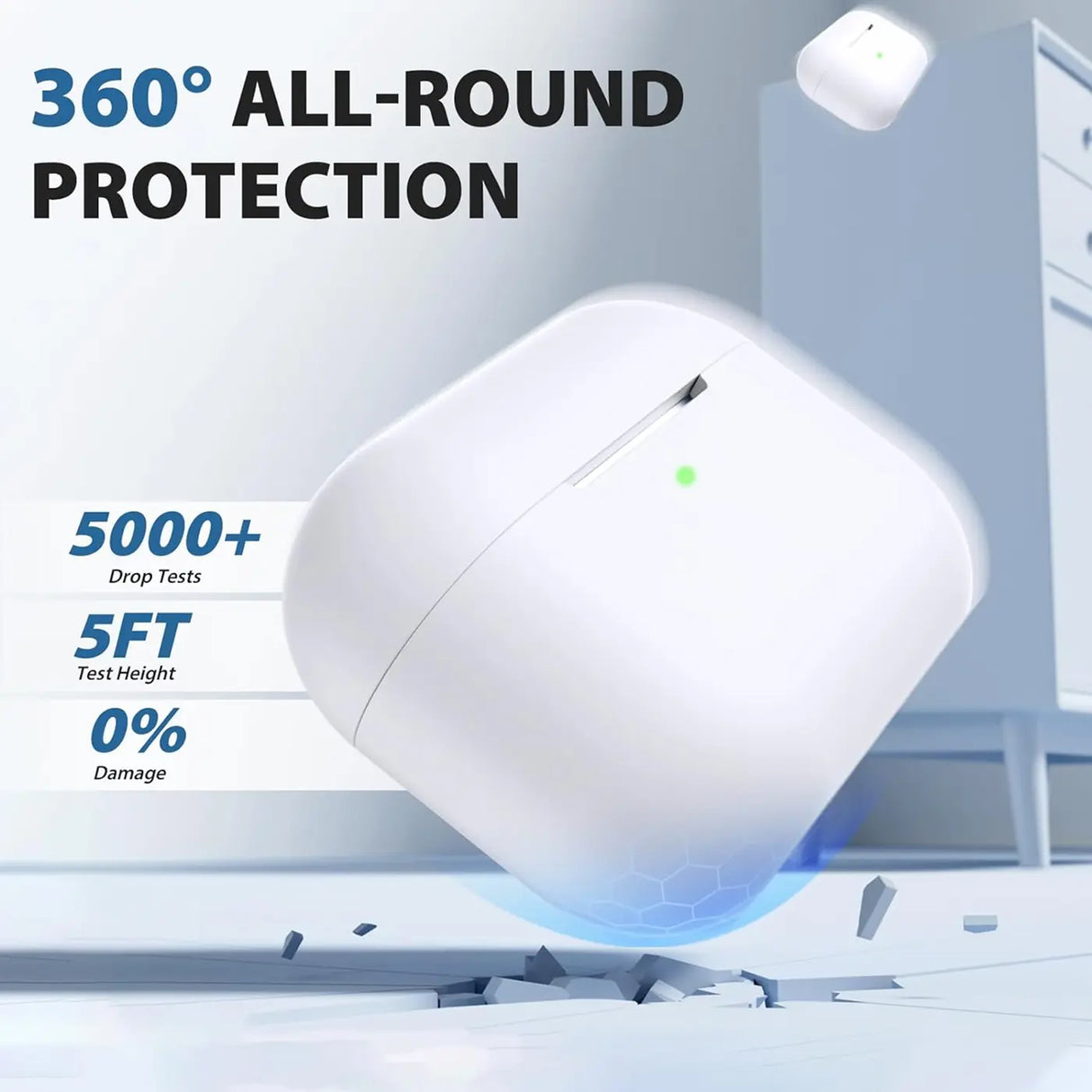 Silikon Schutzhülle für AirPods Pro 2 mit Soft-Touch Oberfläche, Karabiner und LED-Sichtfenster - ideal für Alltag, Sport und Reisen