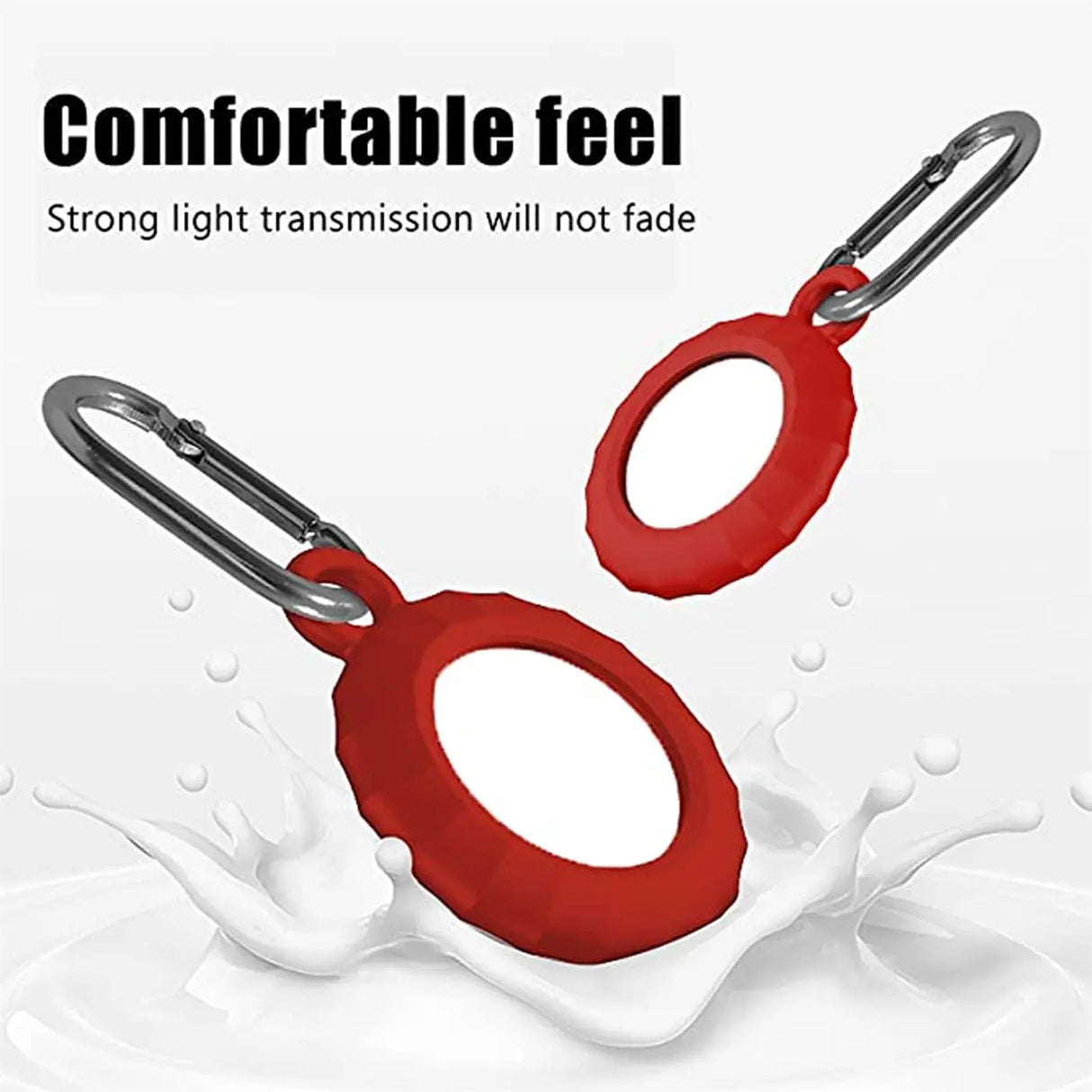 Silikon-Tag-Case mit Öse und Karabinerhaken – Schutz für deinen Air Tag.