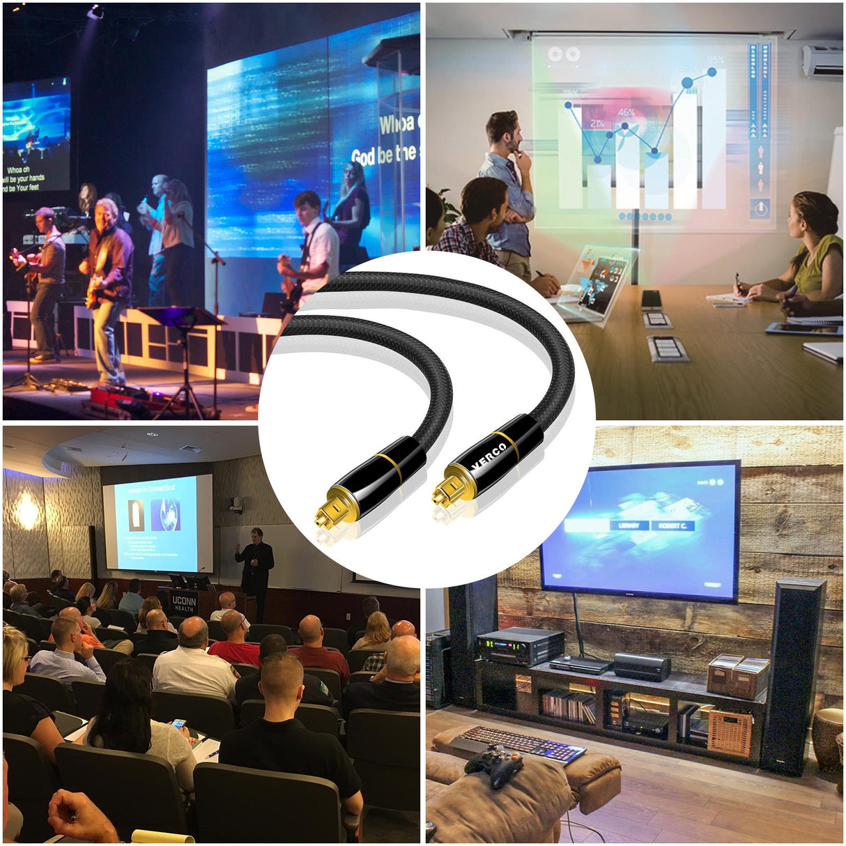 Toslink Kabel Nylon DTS - TLK-66F - 2M - Schwarz