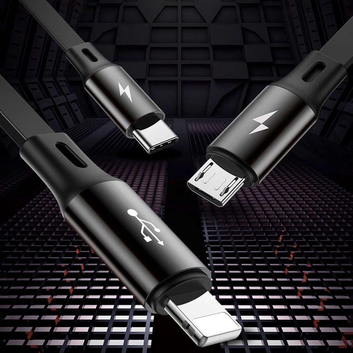 Baseus USB Kabel - CAMLT-JH01 - 3in1 - Schwarz