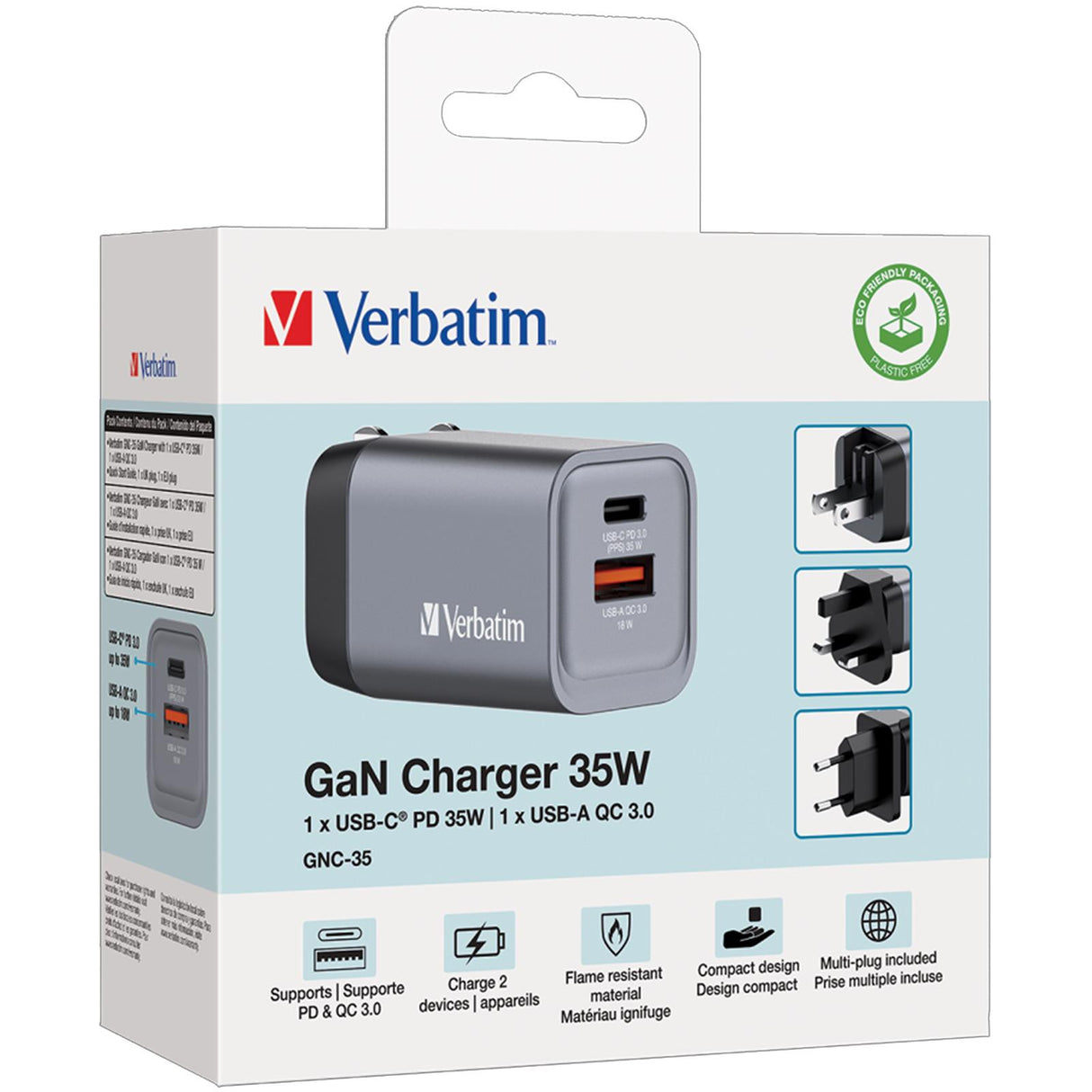 Verbatim Netz-Ladegerät GNC-35 - GaN Charger 35W