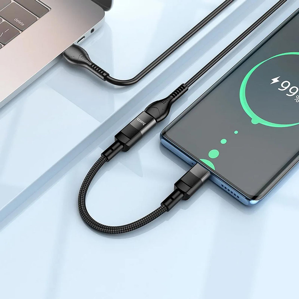 Hoco U107 USB-C auf Lightning Adapter- Schwarz