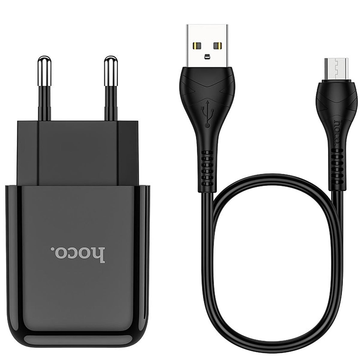 Netz-Ladegerät Hoco - N2 microUSB - Schwarz
