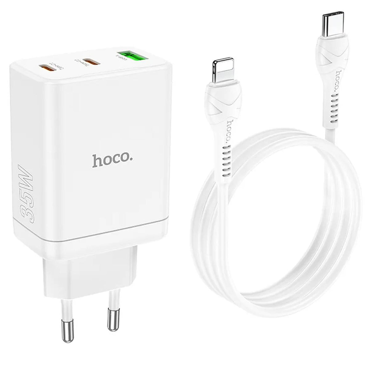 Netz-Ladegerät Hoco - N33 Start Lightning - Weiss