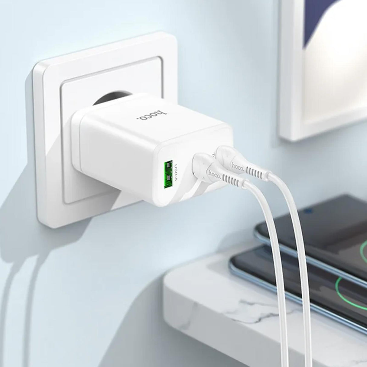 Netz-Ladegerät Hoco - N33 Start Typ C - Weiss