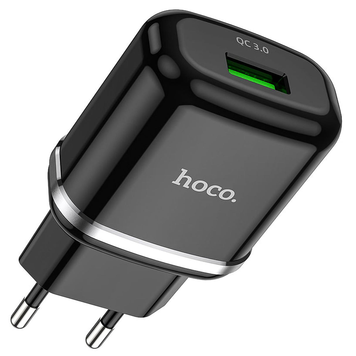Hoco N3 Ladegerät, schwarz, mit Quick Charge 3.0, schnelles und sicheres Laden, USB-A Anschluss.