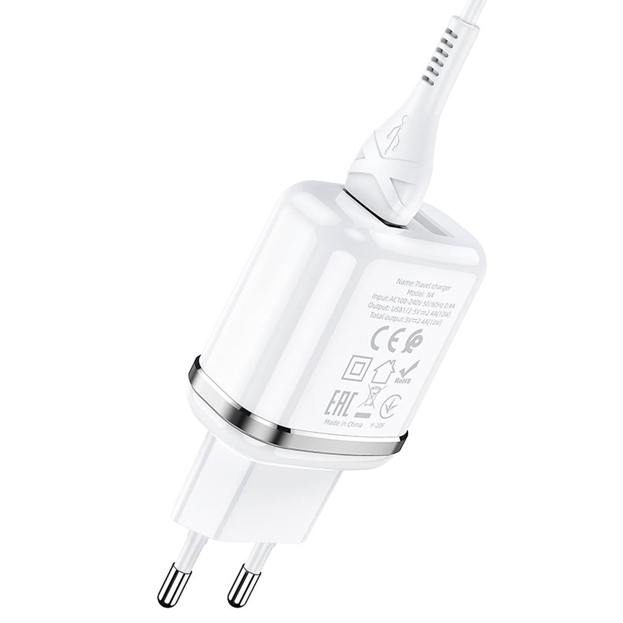 Netz-Ladegerät Hoco - N4 microUSB - Weiss