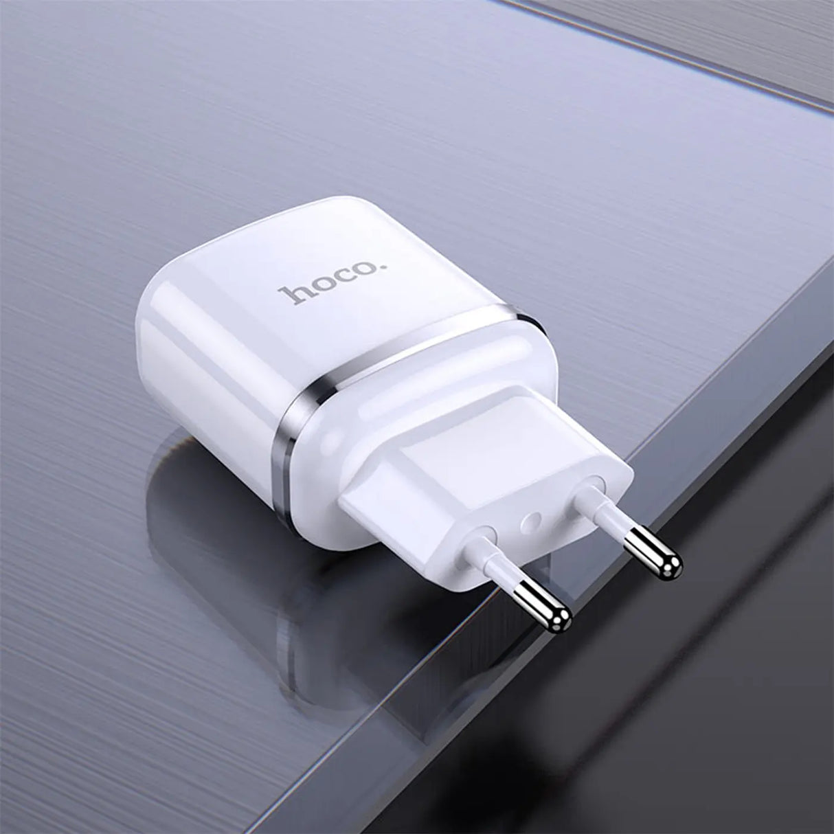 Hoco N4 Netz Ladegerät mit 2 USB Anschlüssen als Solo oder mit Lightning USB-C Micro-USB Kabel