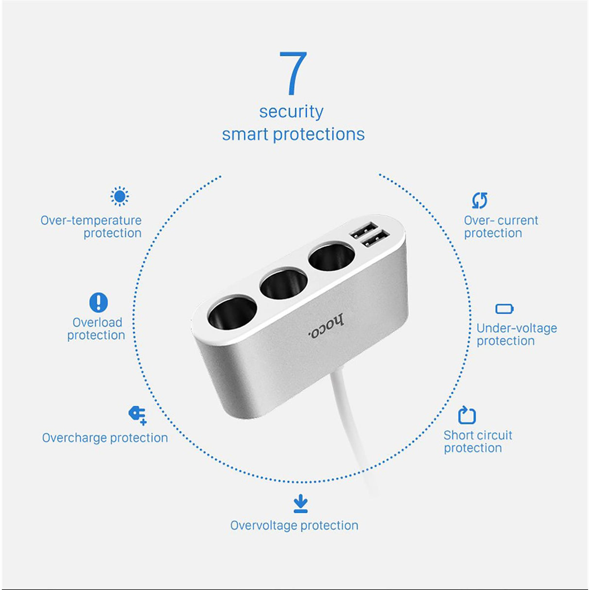 KFZ-Versorgungsverteiler Hoco - LCD Z13 - Silber