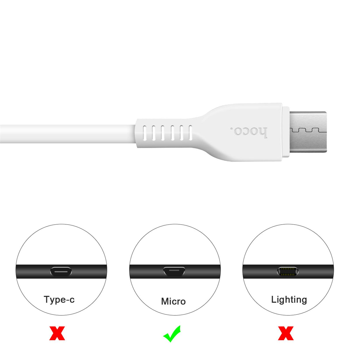 Hoco USB Kabel - X20 microUSB - 3M