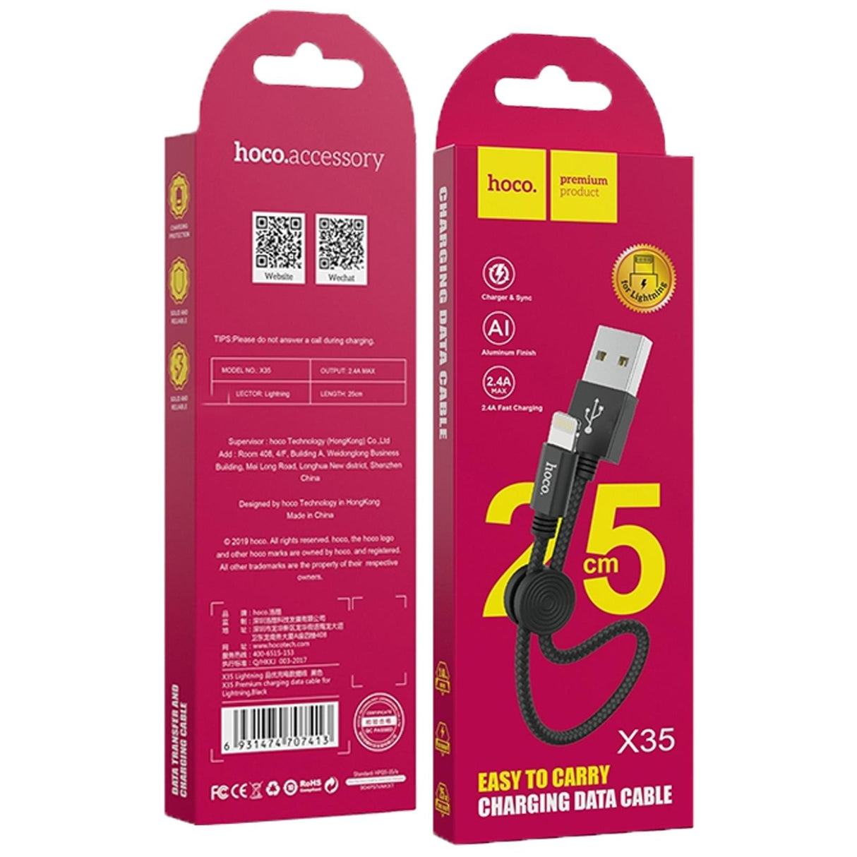 Hoco USB Kabel - X35 Lightning - Schwarz