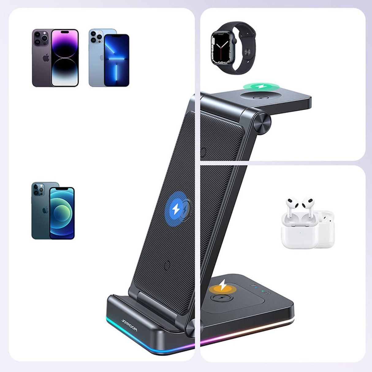 Ladestation 3in1 Joyroom JR-WQN01-SCHWARZ