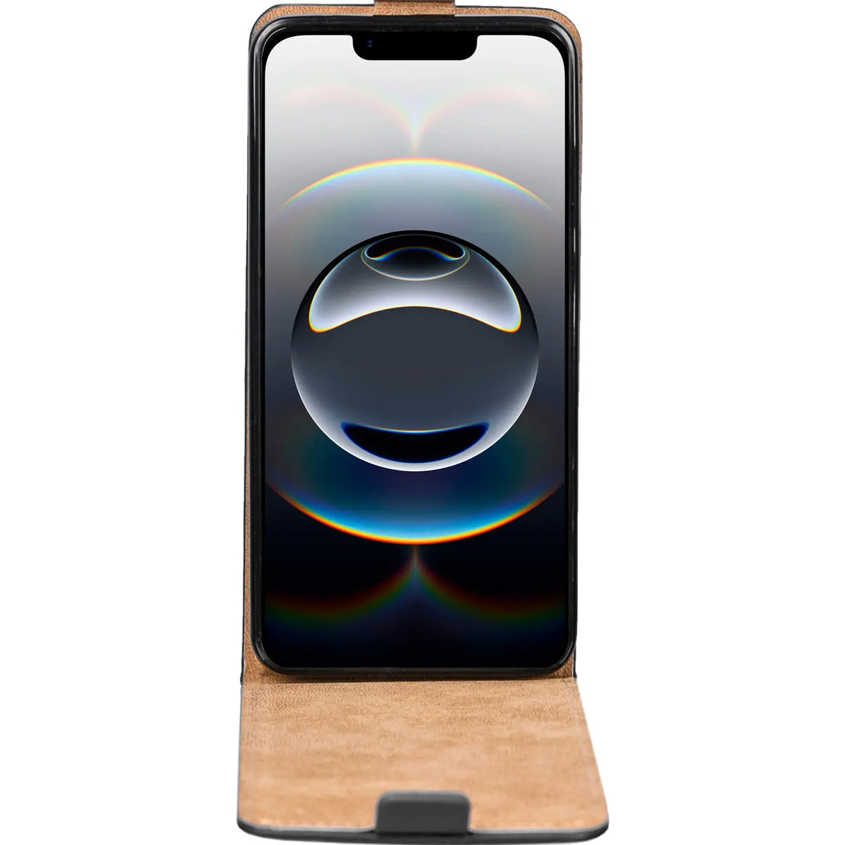 Apple iPhone 16e Flip Klapphülle in Schwarz mit Kartenfächern