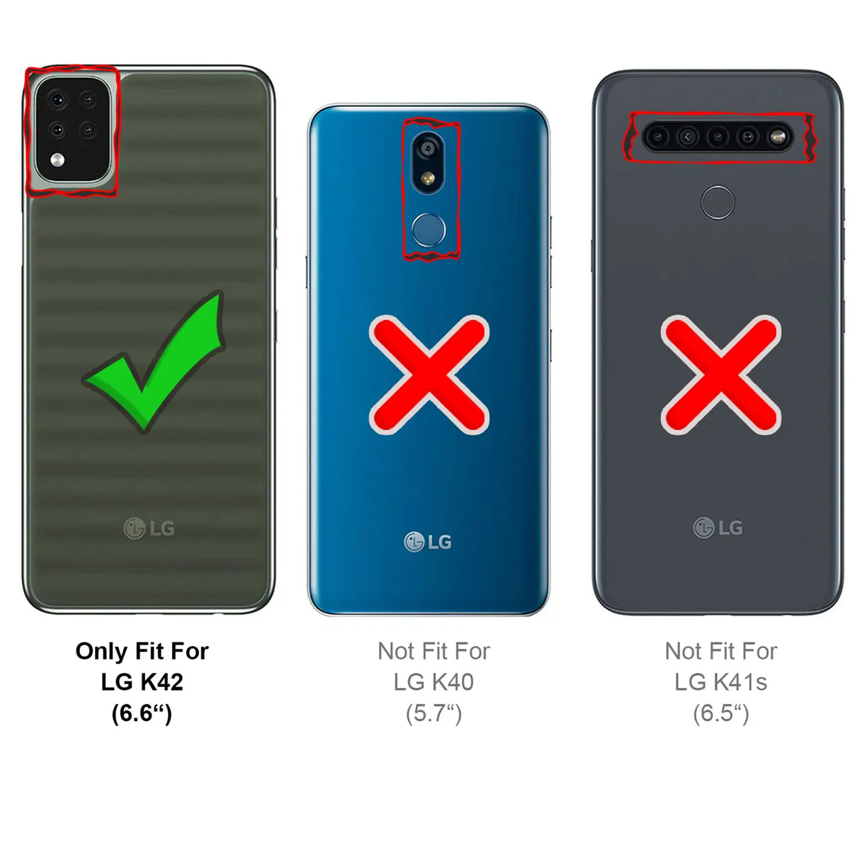 LG K42 Flip Klapphülle in Schwarz mit Kartenfächern