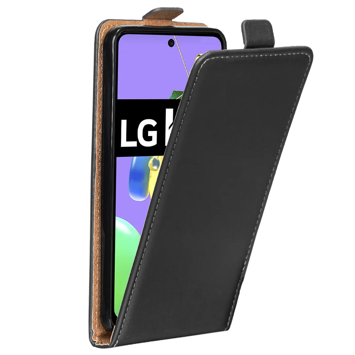 LG K52 Flip Klapphülle in Schwarz mit Kartenfächern