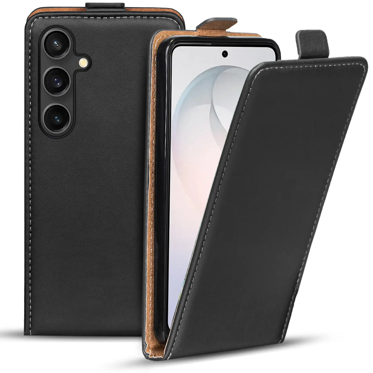 Samsung Galaxy S26 Plus Flip Klapphülle in Schwarz mit Kartenfächern