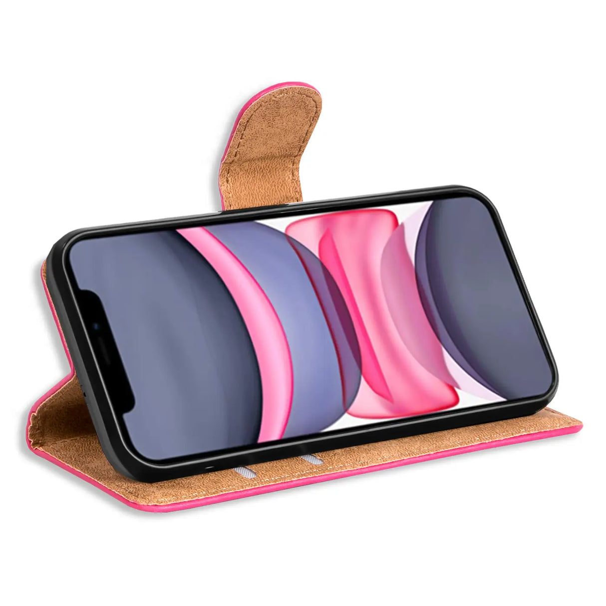 iPhone 11 Klapphülle in Pink mit Kartenfächern und Schutz