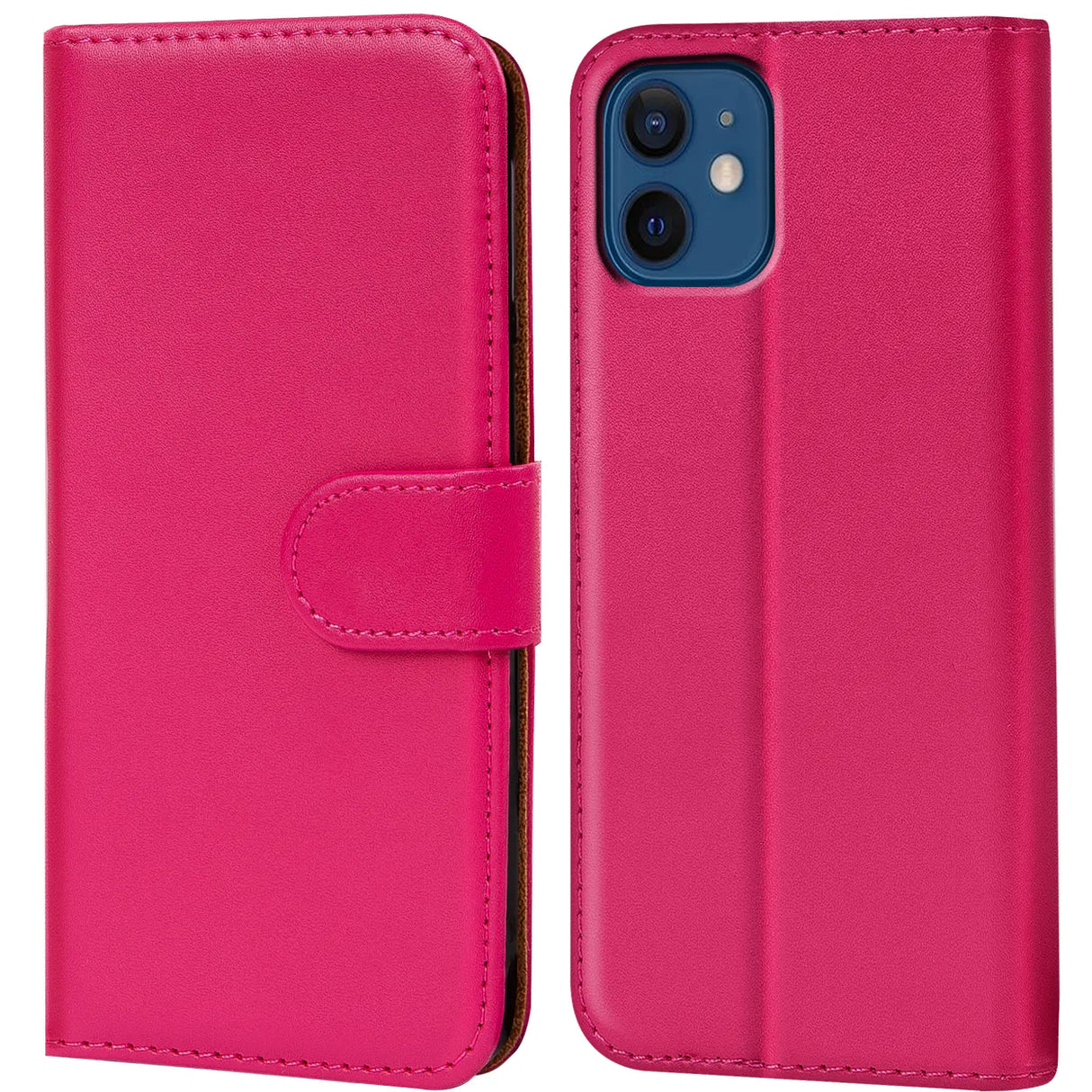 iPhone 12 Mini Klapphülle in Pink mit Kartenfächern und Schutz