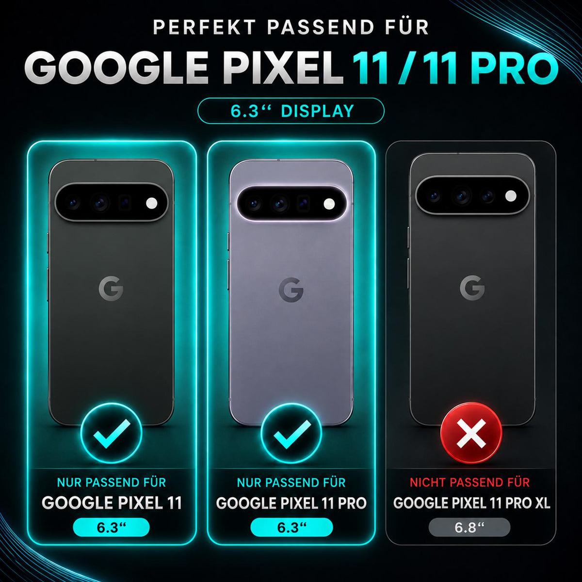 Google Pixel 11 / 11 Pro - Klapphülle mit Kartenfächern Blau