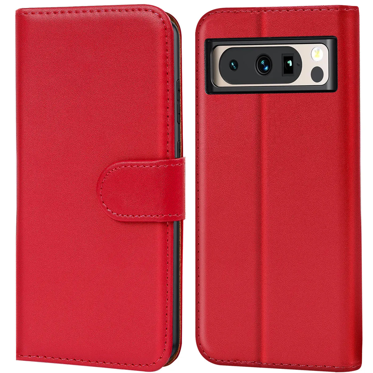 Google Pixel 8 Pro Klapphülle in Rot mit Kartenfächern und Schutz