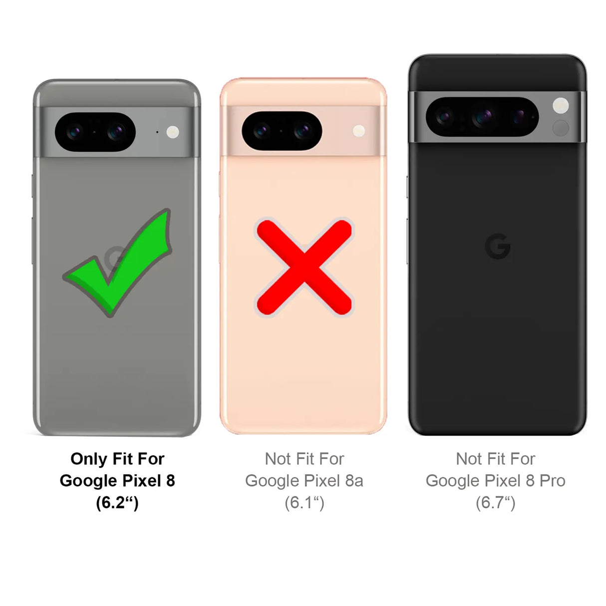 Google Pixel 8 Klapphülle in Schwarz mit Kartenfächern und Schutz