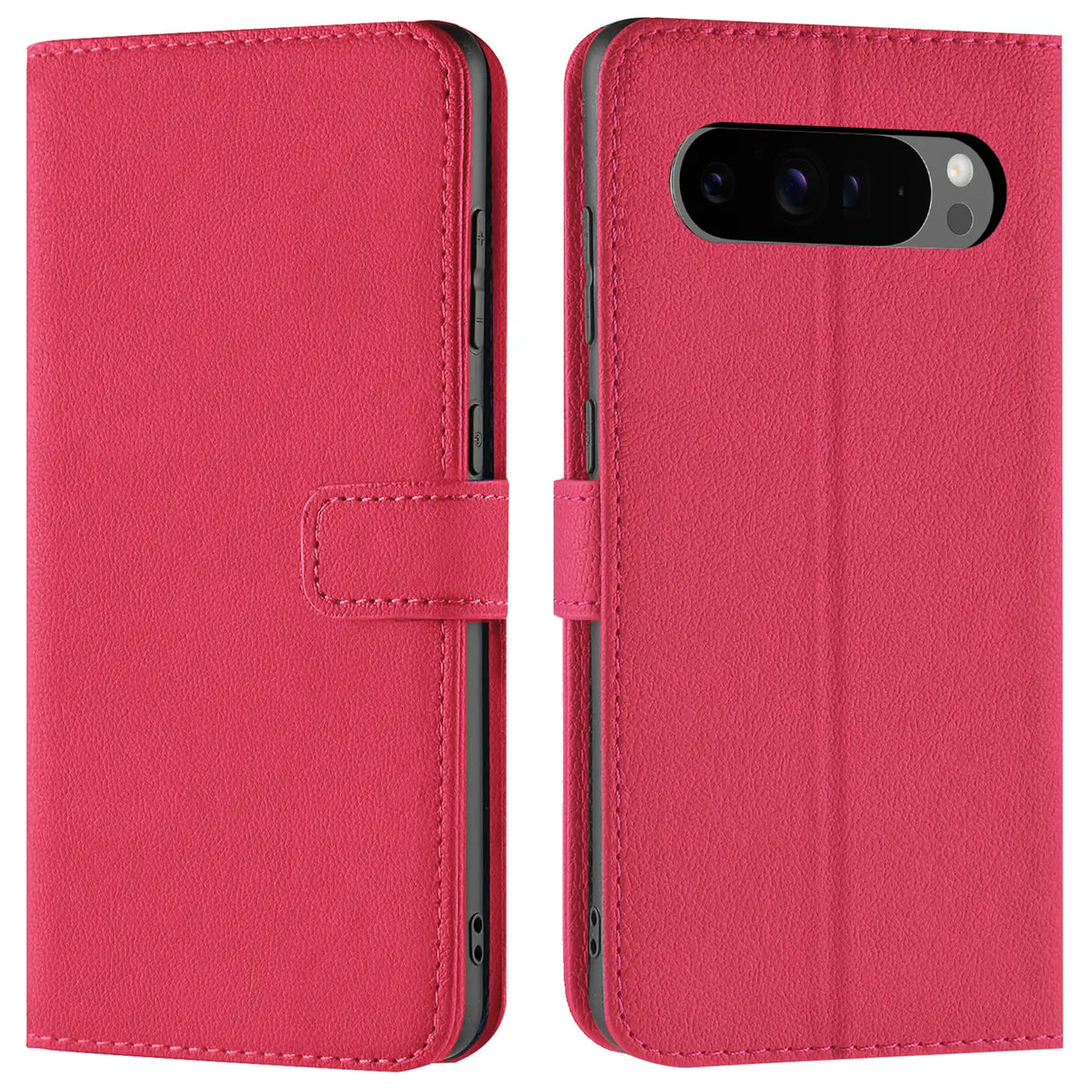 Google Pixel 9 Pro XL Klapphülle in Pink mit Kartenfächern und Schutz