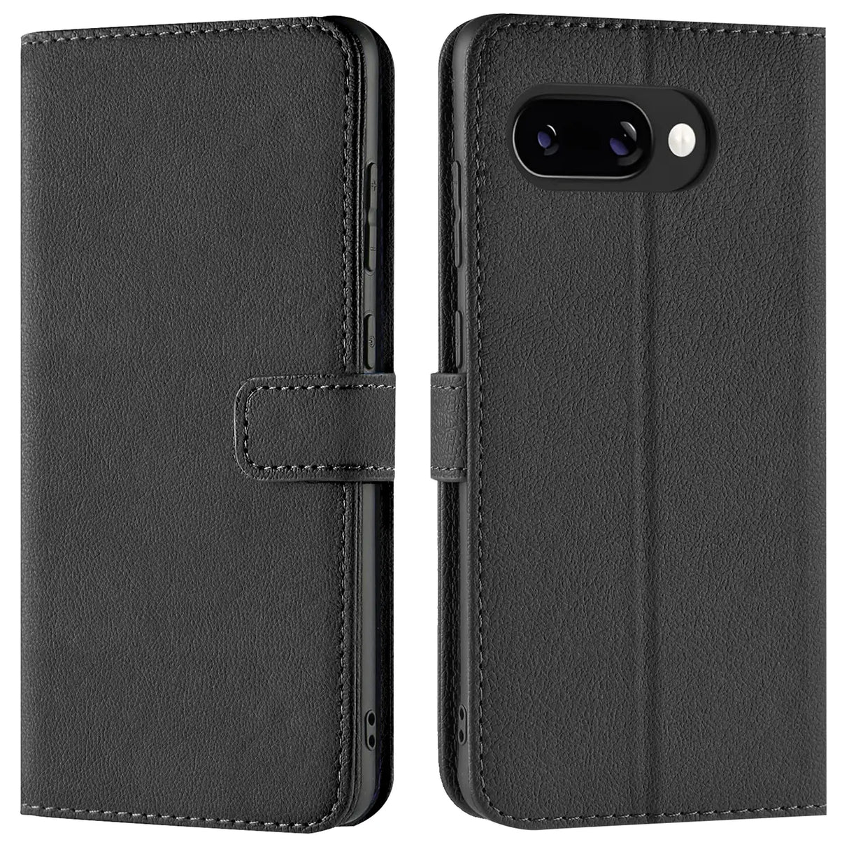 Google Pixel 9a Klapphülle in Schwarz mit Kartenfächern und Schutz