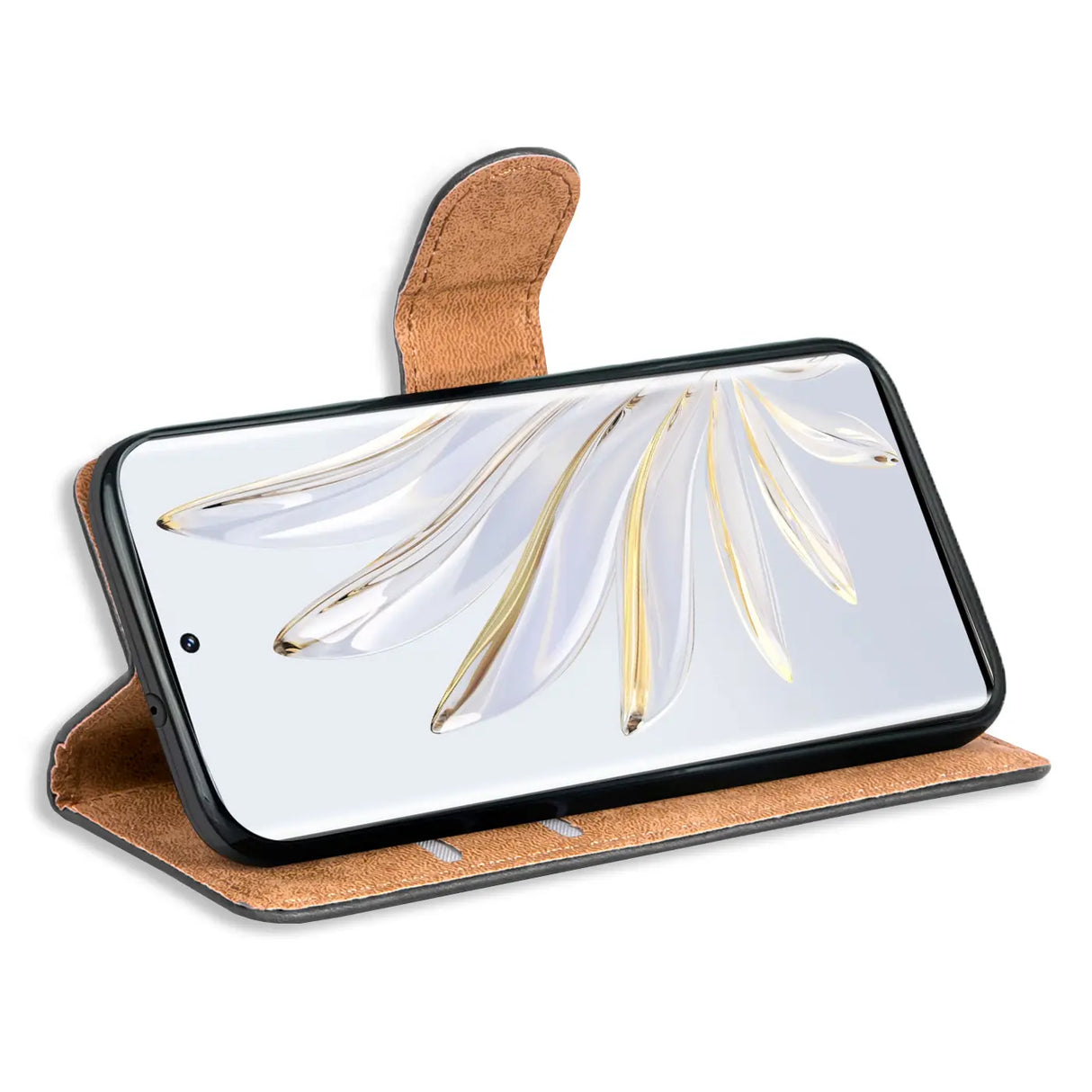 Honor 70 Klapphülle in Schwarz mit Kartenfächern und Schutz