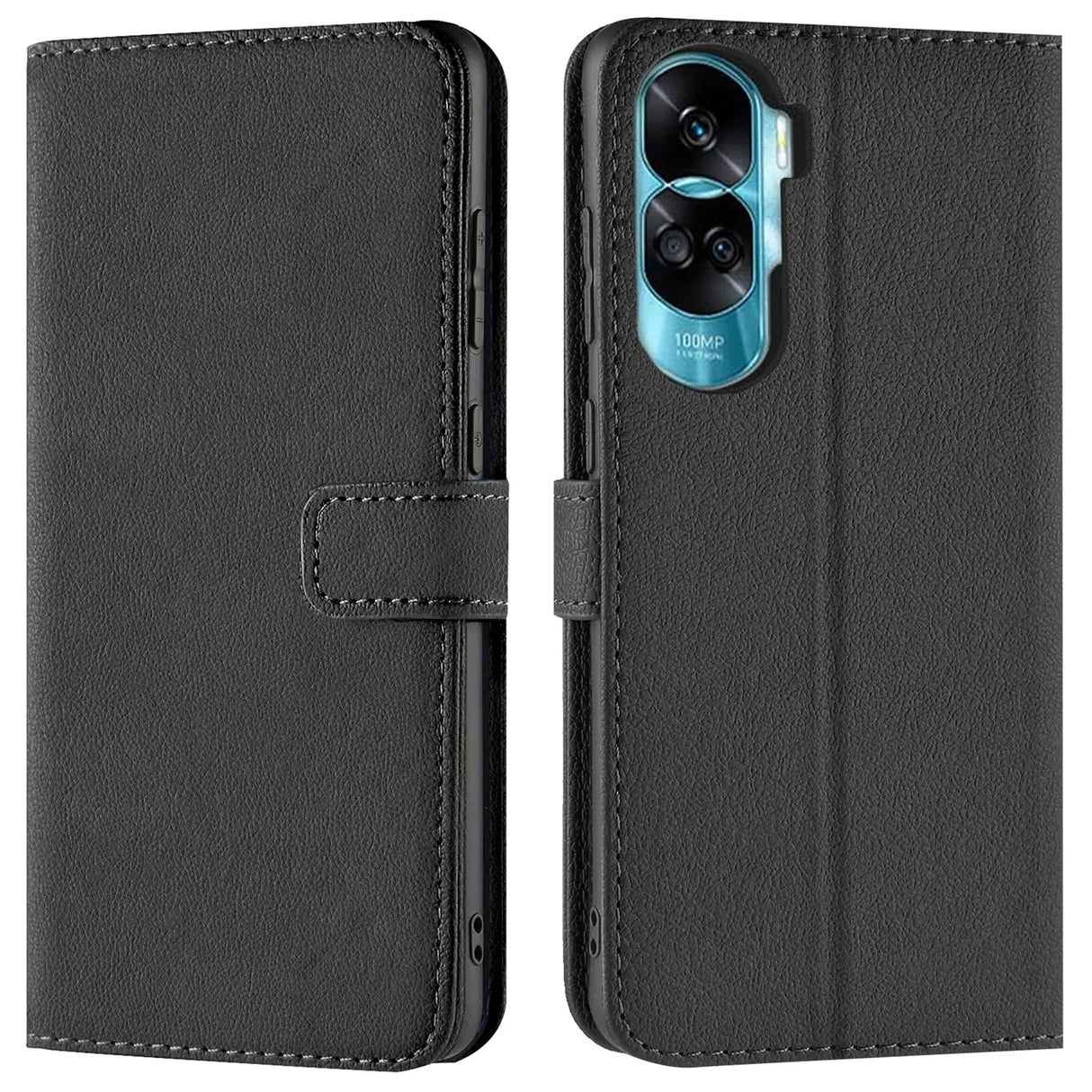 Honor 90 Lite Klapphülle in Schwarz mit Kartenfächern und Schutz