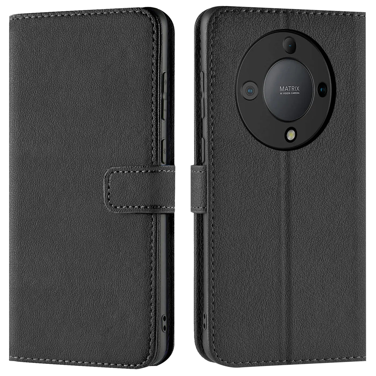 Honor Magic5 Lite Klapphülle in Schwarz mit Kartenfächern und Schutz