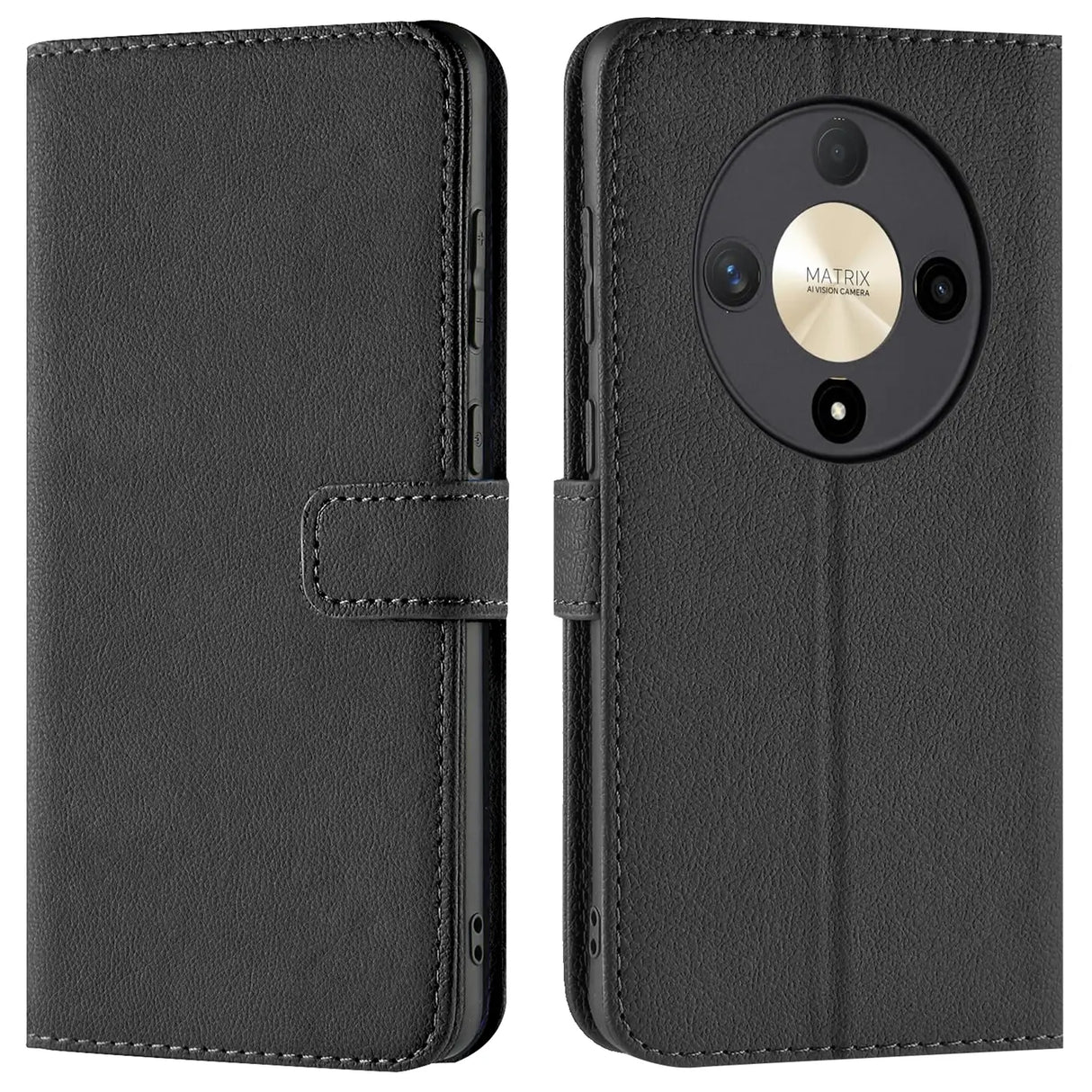 Honor Magic 6 Lite Klapphülle in Schwarz mit Kartenfächern und Schutz