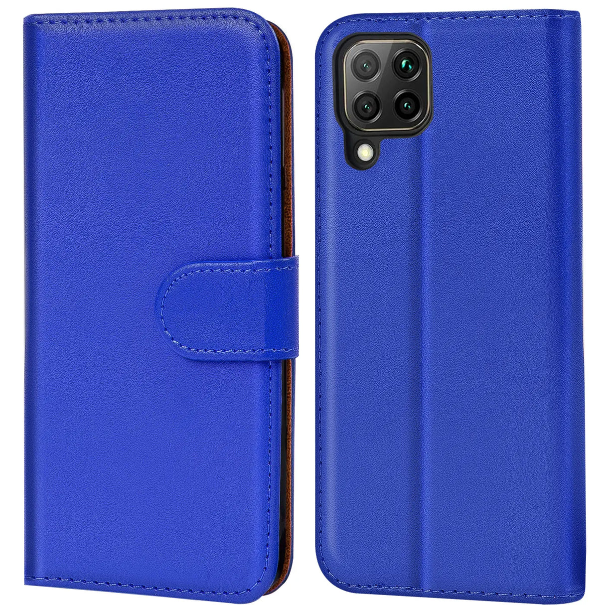 Huawei P40 Lite Klapphülle in Blau mit Kartenfächern und Schutz