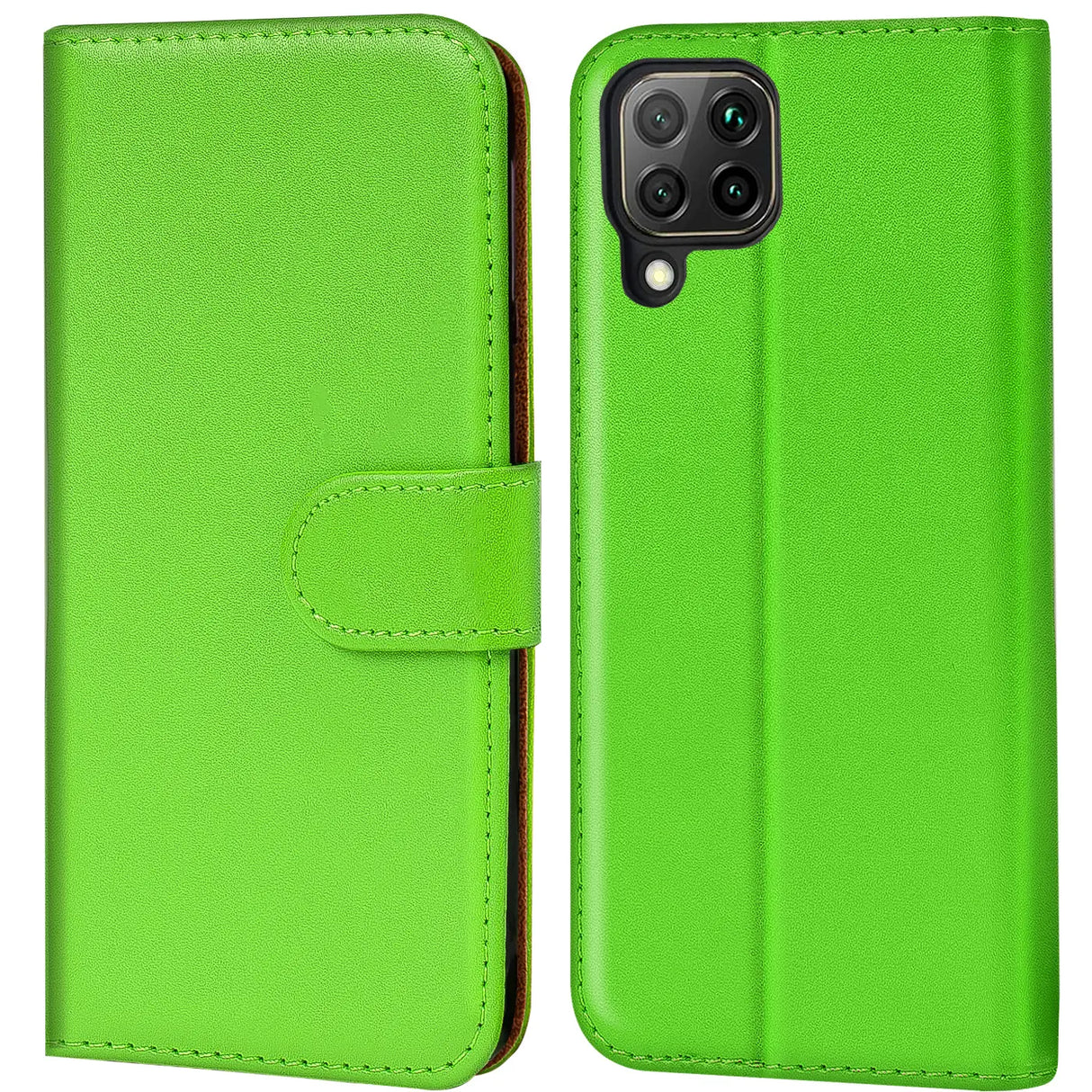 Huawei P40 Lite Klapphülle in Grün mit Kartenfächern und Schutz