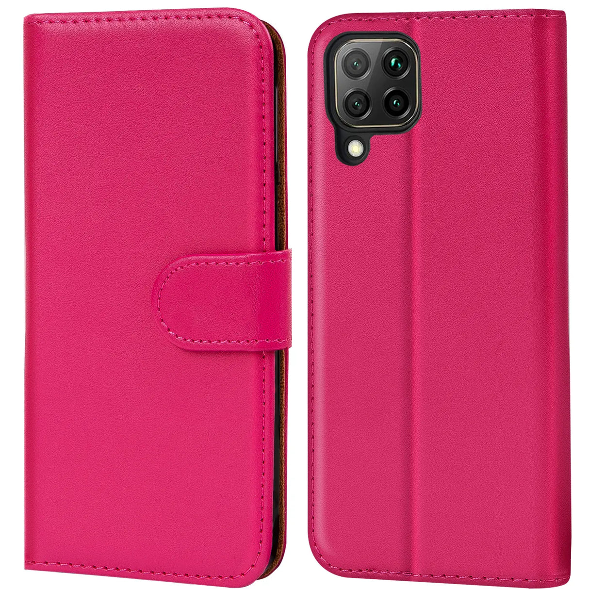 Huawei P40 Lite Klapphülle in Pink mit Kartenfächern und Schutz