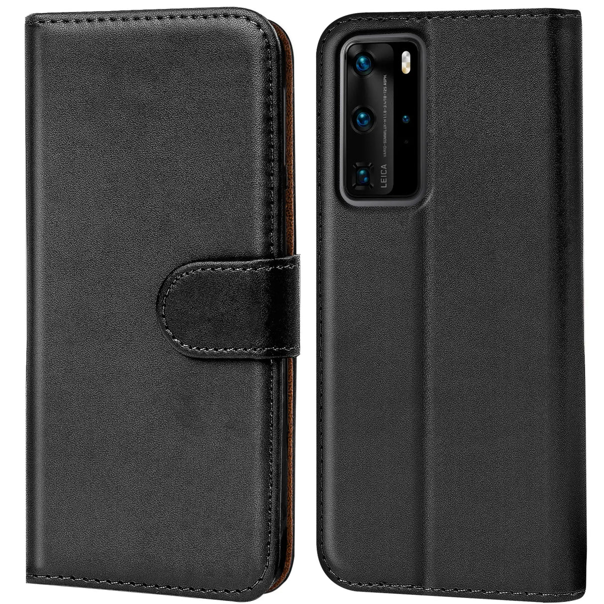 Huawei P40 Pro Klapphülle in Schwarz mit Kartenfächern und Schutz