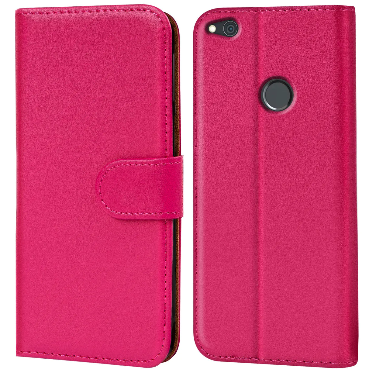 Huawei P8 Lite 2017 Klapphülle in Pink mit Kartenfächern und Schutz