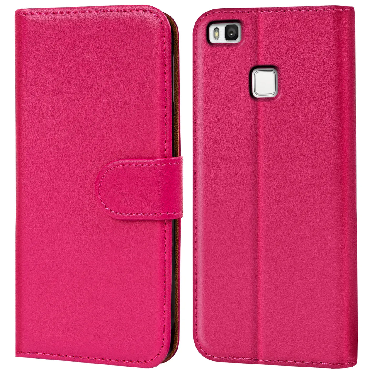 Huawei P9 Lite Klapphülle in Pink mit Kartenfächern und Schutz