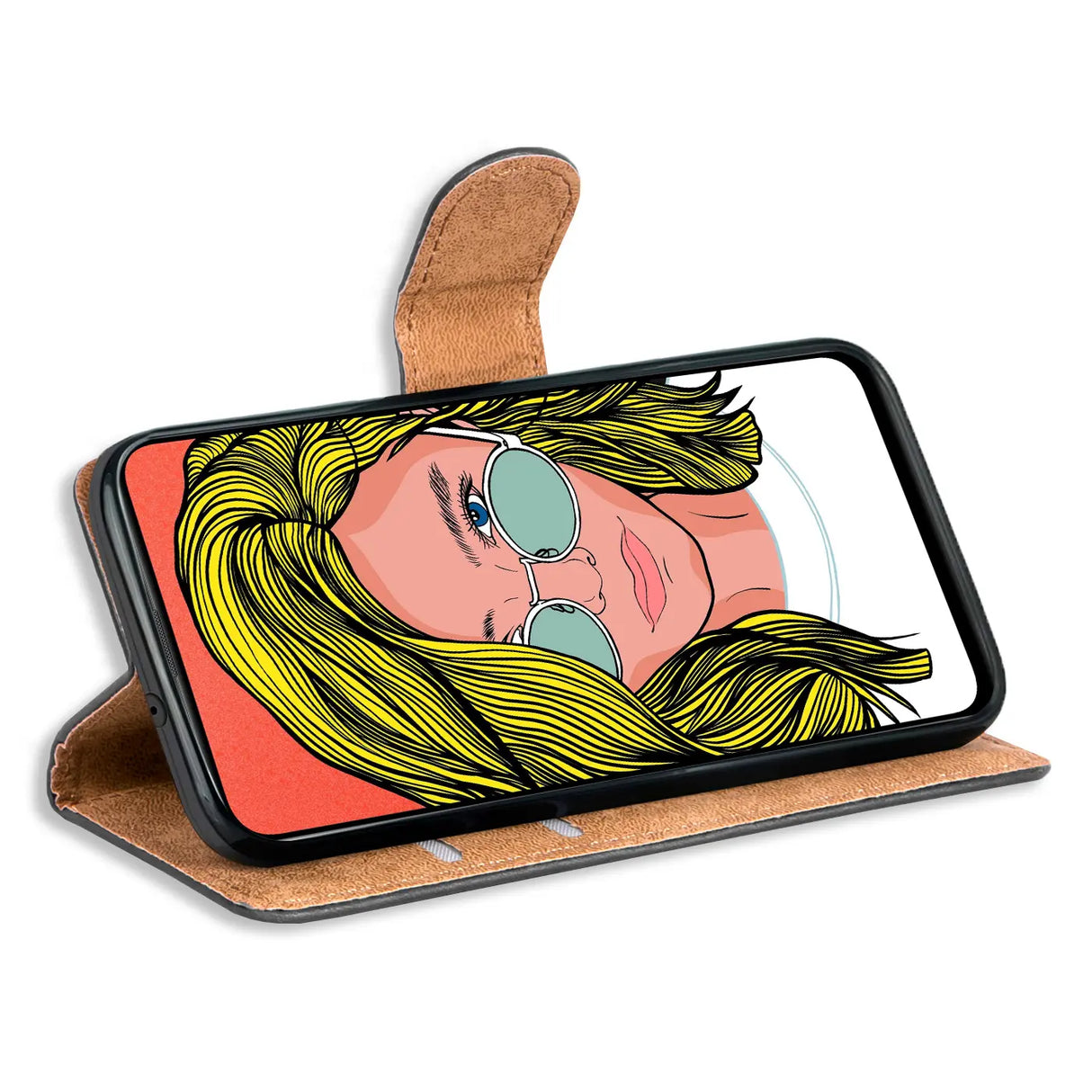 Huawei P Smart Z / Honor 9X Klapphülle in Schwarz mit Kartenfächern und Schutz