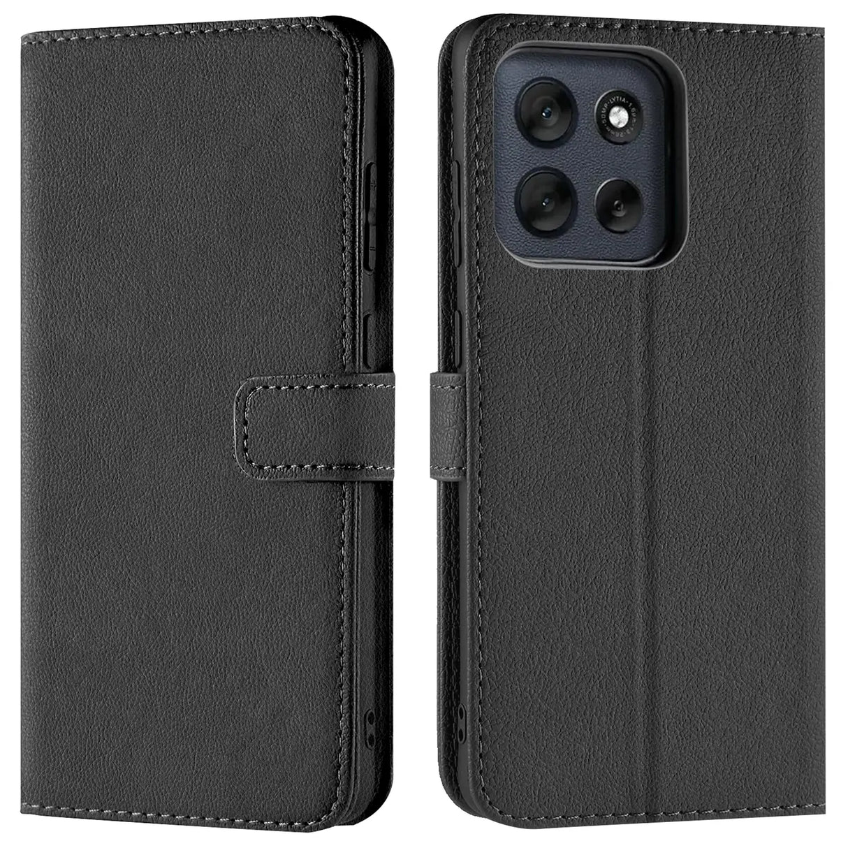 Motorola Moto G86 Power 5G Klapphülle in Schwarz mit Kartenfächern und Schutz