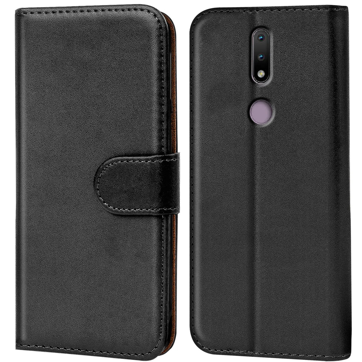 Nokia 2.4 Klapphülle in Schwarz mit Kartenfächern und Schutz