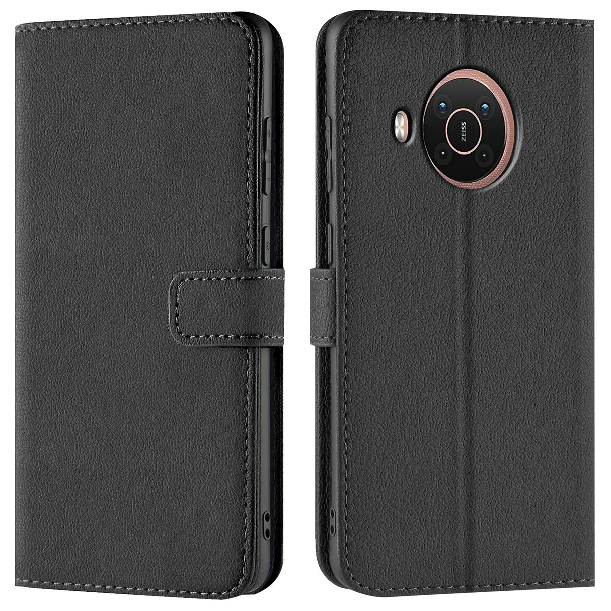 Nokia X20 / X10 Klapphülle in Schwarz mit Kartenfächern und Schutz