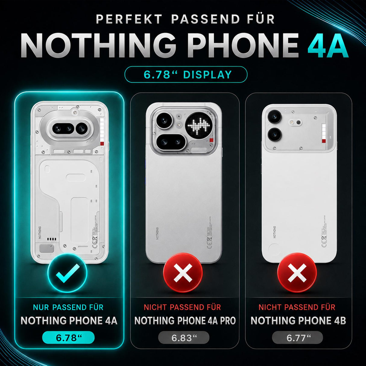 Nothing Phone 4a - Klapphülle mit Kartenfächern Schwarz