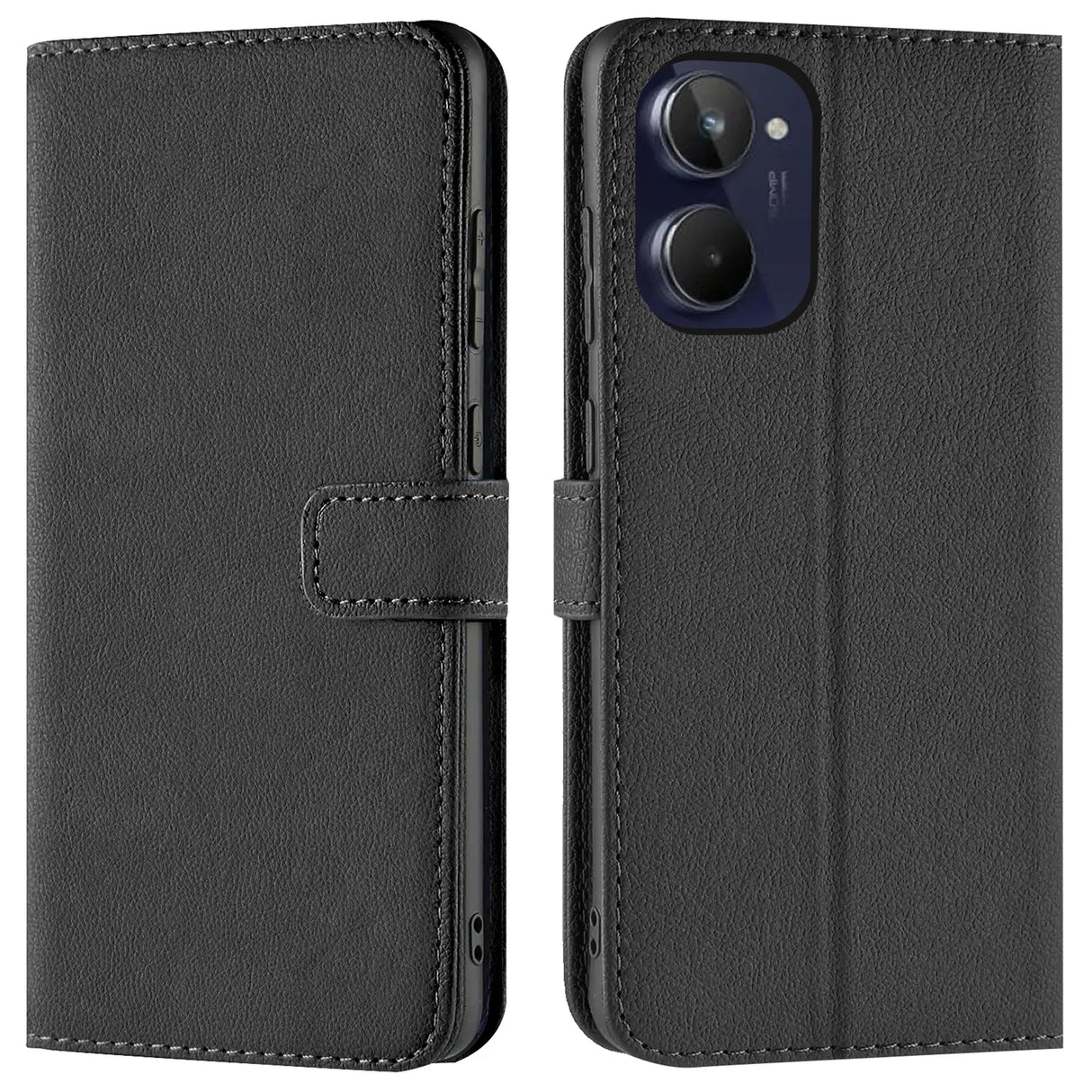 Realme 10 4G Klapphülle in Schwarz mit Kartenfächern und Schutz