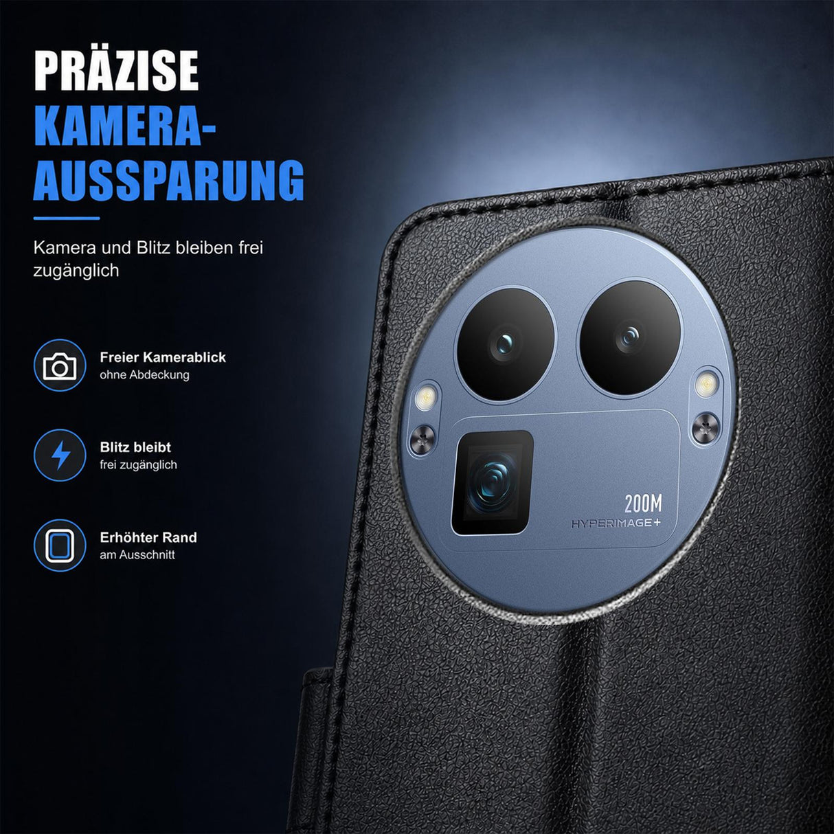 Realme GT 8 Pro - Klapphülle mit Kartenfächern Schwarz