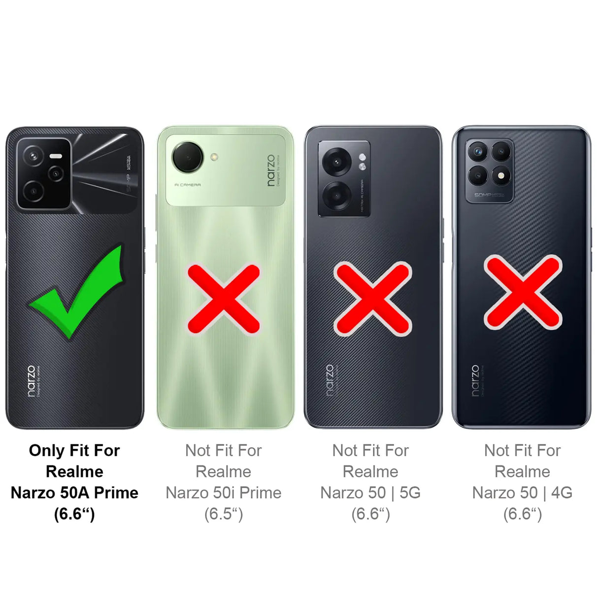 Realme Narzo 50A Prime Klapphülle in Schwarz mit Kartenfächern und Schutz