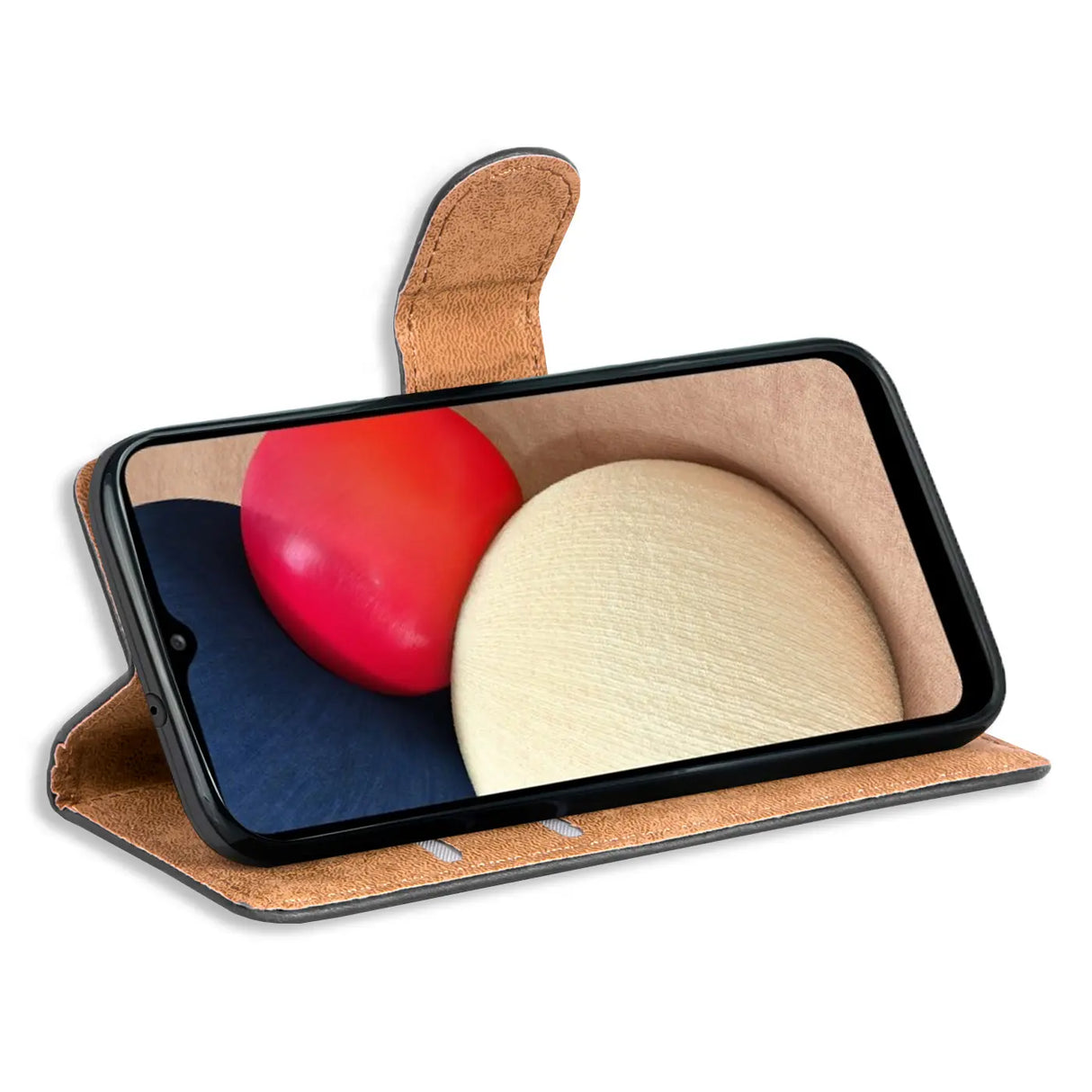 Samsung Galaxy A12 / M12 Klapphülle in Schwarz mit Kartenfächern und Schutz