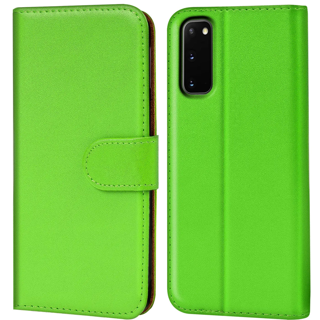 Samsung Galaxy S20 Klapphülle in Grün mit Kartenfächern und Schutz